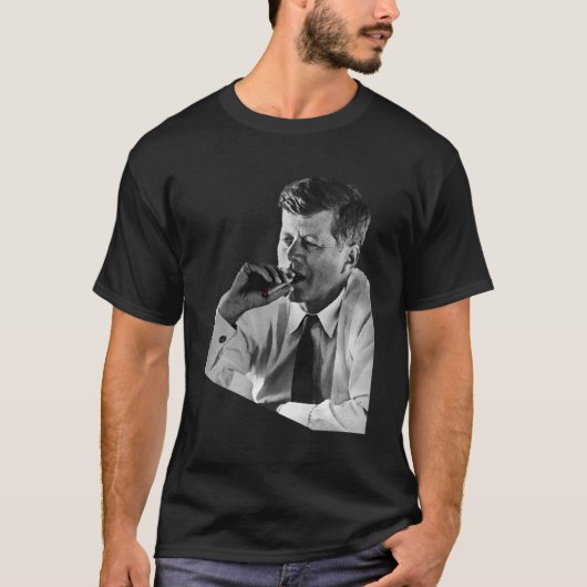 Jfk John F Kennedy Cigar Raucher T-Shirt (Vorderseite)