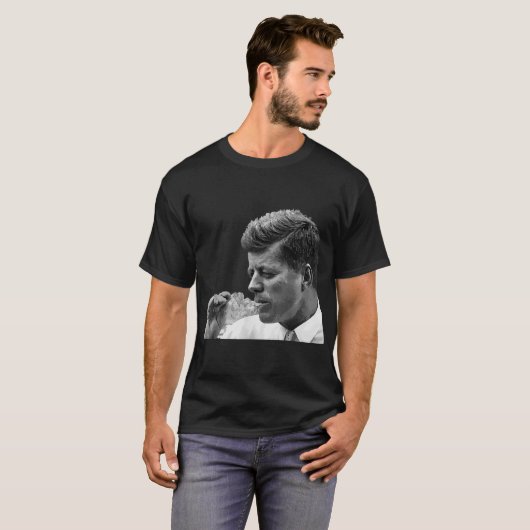 JFK John F Kennedy Cigar Raucher T-Shirt (Vorne ganz)