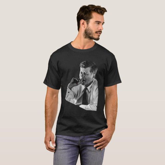 Jfk John F Kennedy Cigar Raucher T-Shirt (Vorne ganz)