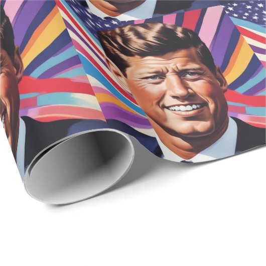 JFK John F. Kennedy Motivierend Inspiration Geschenkpapier (Rolleneckpunkt)