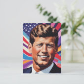 JFK John F. Kennedy Motivierend Inspiration Postkarte (Stehend Vorderseite)
