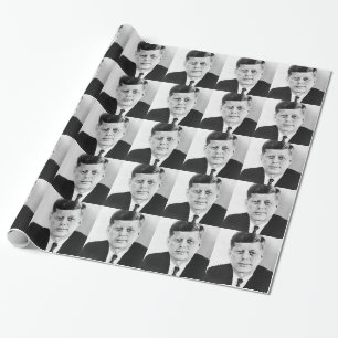 JFK John F. Kennedy Präsident von Black & White Ja Geschenkpapier
