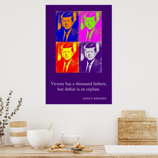 JFK John F. Kennedy Quote Sieg Poster (Küche)