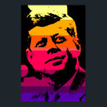 JFK John F. Kennedy Red Yellow Violet Pop Art Poster<br><div class="desc">Ehemaliger amerikanischer Präsident John F. Kennedy Red,  Yellow,  Pink,  Orange,  Black & Violet Pop Art Digital Image - American History and Politics Posters Prints</div>