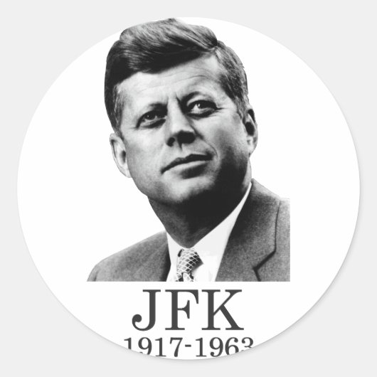 JFK - John F. Kennedy Runder Aufkleber (Vorderseite)