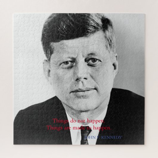 JFK John F. Kennedy Zitat Dinge passieren nicht Puzzle (Vertikal)