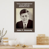 JFK John F. Kennedy Zitat Motivierend Brown Poster (Küche)