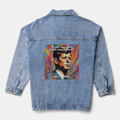 JFK John F. Kennedy Zitat Motivierend Inspiration Jeansjacke (Rückseite)