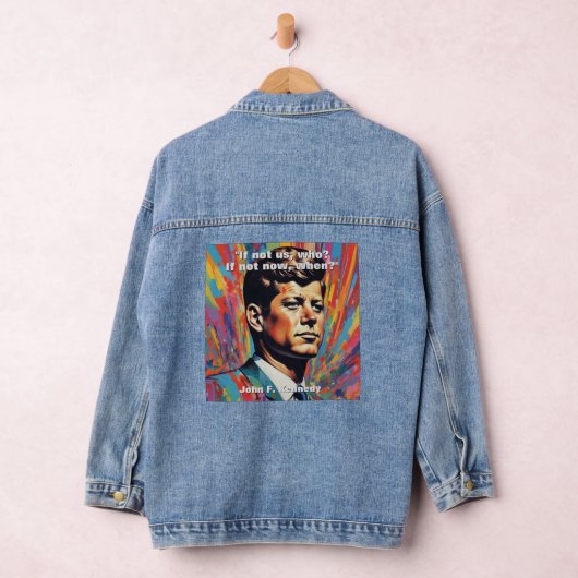 JFK John F. Kennedy Zitat Motivierend Inspiration Jeansjacke (Hangar)