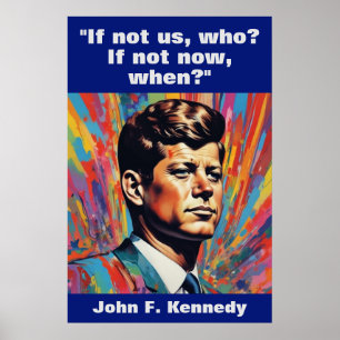 JFK John F. Kennedy Zitat Motivierend Inspiration Poster