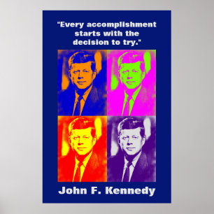 JFK John F. Kennedy Zitat Motivierend Inspiration Poster