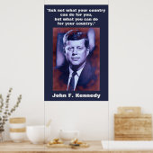 JFK John F. Kennedy Zitat Motivierend Inspiration Poster (Küche)