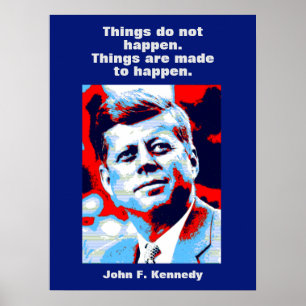 JFK John F. Kennedy Zitat Motivierend Inspiration Poster