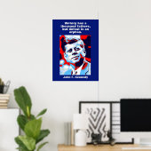 JFK John F. Kennedy Zitat Motivierend Inspiration Poster (Heimbüro)