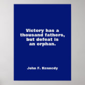 JFK John F. Kennedy Zitat Motivierend Inspiration Poster (Vorne)