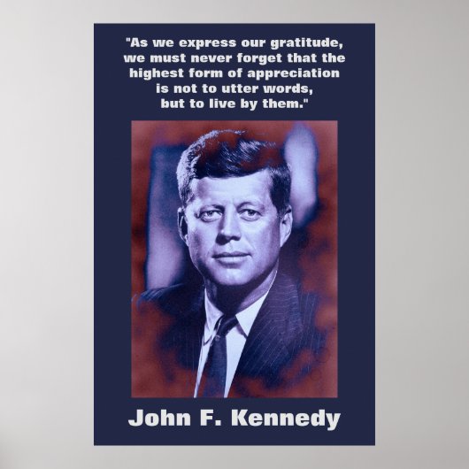 JFK John F. Kennedy Zitat Motivierend Inspiration Poster (Vorne)