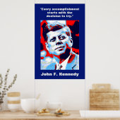 JFK John F. Kennedy Zitat Motivierend Inspiration Poster (Küche)