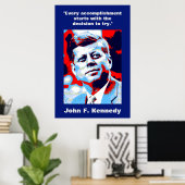JFK John F. Kennedy Zitat Motivierend Inspiration Poster (Heimbüro)