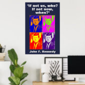 JFK John F. Kennedy Zitat Motivierend Inspiration Poster (Heimbüro)