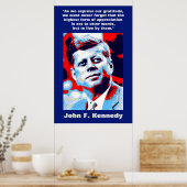 JFK John F. Kennedy Zitat Motivierend Inspiration Poster (Küche)