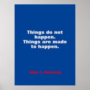JFK John F. Kennedy Zitat Motivierend Inspiration Poster