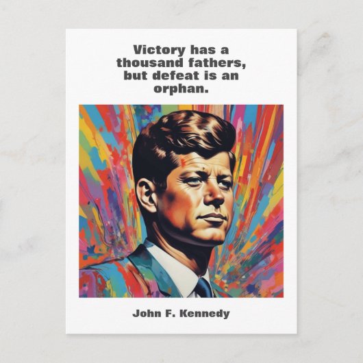JFK John F. Kennedy Zitat Motivierend Inspiration Postkarte (Vorderseite)