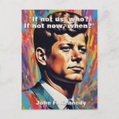 JFK John F. Kennedy Zitat Motivierend Inspiration Postkarte (Vorderseite)