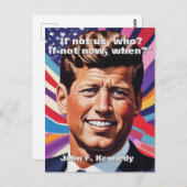 JFK John F. Kennedy Zitat Motivierend Inspiration Postkarte (Vorne/Hinten)
