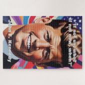 JFK John F. Kennedy Zitat Motivierend Inspiration Puzzle (Horizontal)