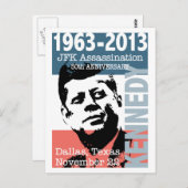 JFK Kennedy Mordanschlag Jahrestag 1963 - 2013 Postkarte (Vorne/Hinten)