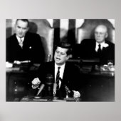 JFK kündigt die Moon Landing Mission an Poster (Vorne)