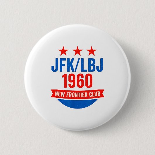 Jfk Lbj 1960 New Frontier John F Kennedy Campaign Button (Vorderseite)