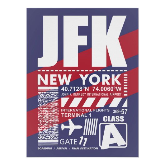 JFK New York Airport Poster (Vorderseite)