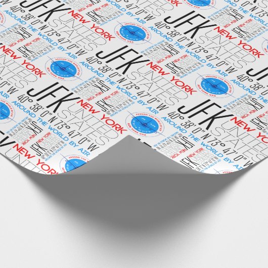 JFK, New York reist die Welt nach Muster Geschenkpapier (Ecke)