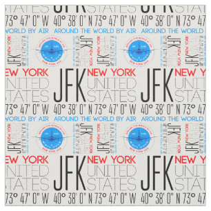 JFK, New York reist die Welt nach Muster Stoff