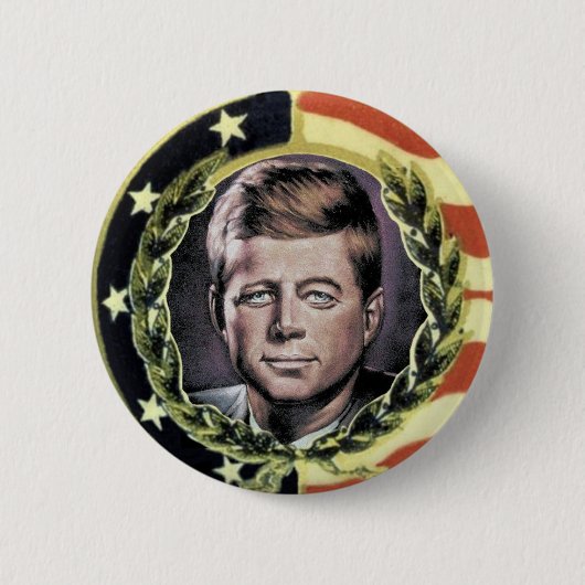 JFK Nostalgie-Knopf Button (Vorderseite)
