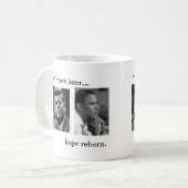 JFK OBAMA 45 Jahre später… der Hoffnung Kaffeetasse (Vorderseite Links)