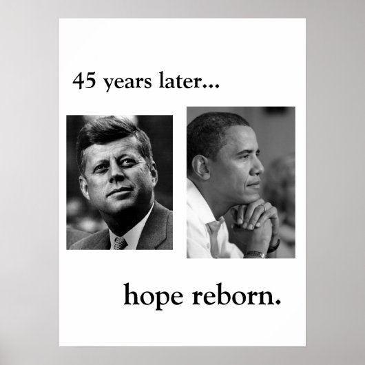 JFK / OBAMA POSTER - HOFFNUNG WIEDER AUFGEBOREN (Vorne)