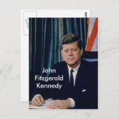 JFK offizielles Portrait aus dem öffentlichen Bere Postkarte (Vorne/Hinten)