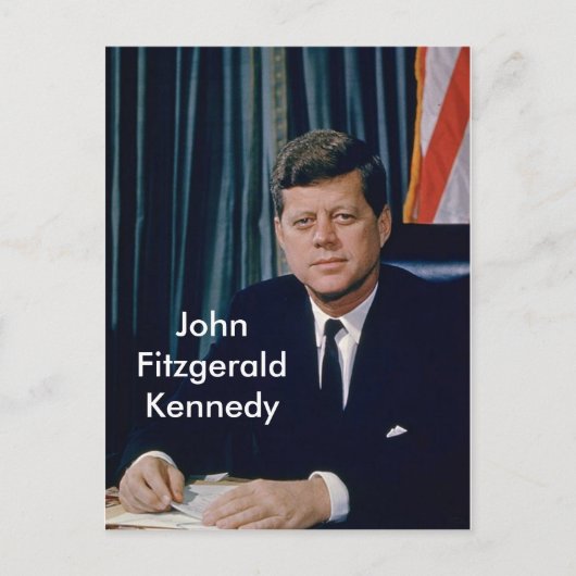 JFK offizielles Portrait aus dem öffentlichen Bere Postkarte (Vorderseite)