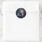 JFK offizielles Portrait aus dem öffentlichen Bere Runder Aufkleber (Tasche)
