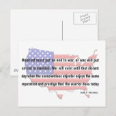 JFK Peace Zitat Postkarte (Vorne/Hinten)