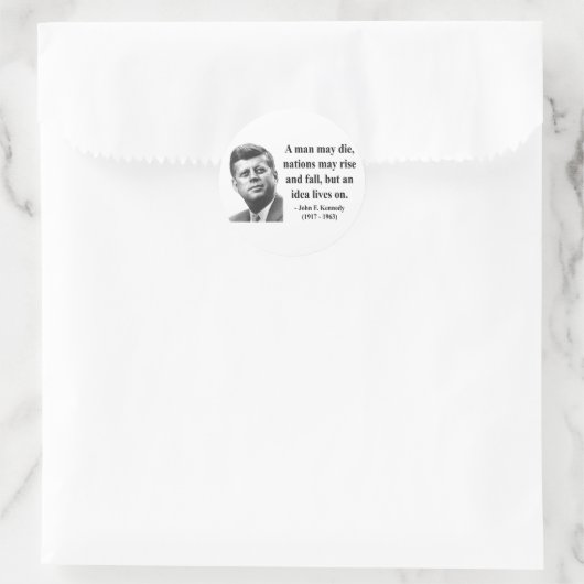 JFK Quote 4b Runder Aufkleber (Tasche)