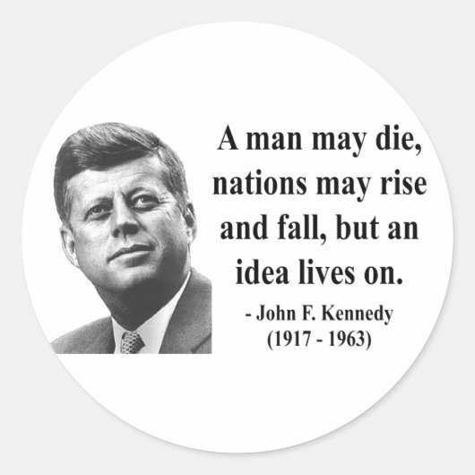 JFK Quote 4b Runder Aufkleber (Vorderseite)
