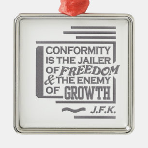 JFK quote ornament Aus Metall