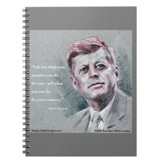 JFK & Quote Spirale Notizblock (Vorderseite)