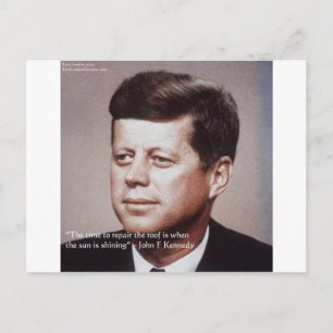 JFK reparieren das berühmte Zitat auf dem Dach Postkarte