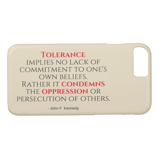 JFK Tolerance Quote Typografie Case-Mate iPhone Hülle (Rückseite (Horizontal))