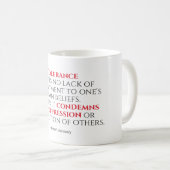JFK Tolerance Quote Typografie Kaffeetasse (VorderseiteRechts)