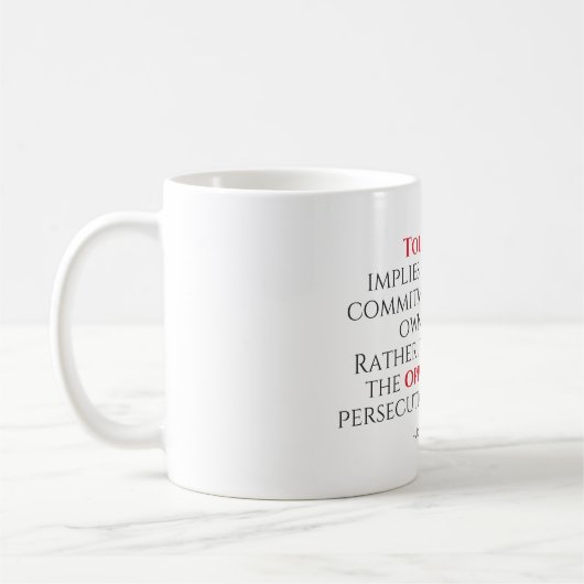JFK Tolerance Quote Typografie Kaffeetasse (Links)